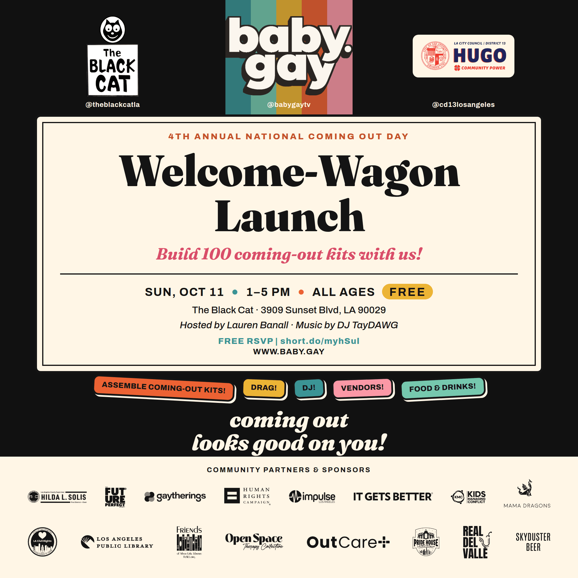 Welcome-Wagon Launch: 4th Annual National Coming Out Day Celebration