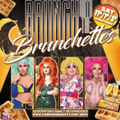 9.19 - Drag Show: “Saturday Drag Brunch” at Hamburger Mary's West Hollywood 2:30PM Show