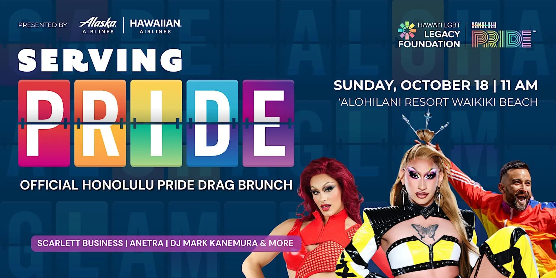 Serving Pride Drag Brunch by Alaska Airlines and Hawaiian Airlines