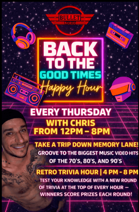 9.17 - BACK TO THE GOOD TIMES HAPPY HOUR with CHRIS