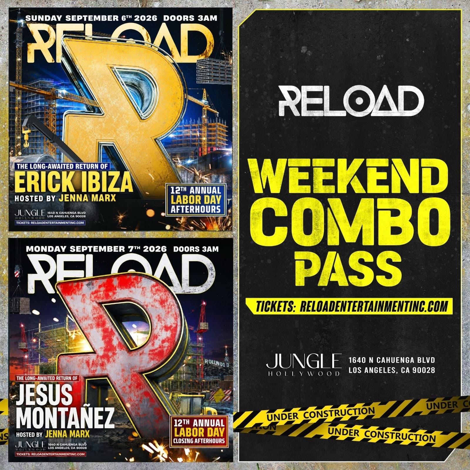 RELOAD: LABOR DAY COMBO PASS (2 NIGHTS)