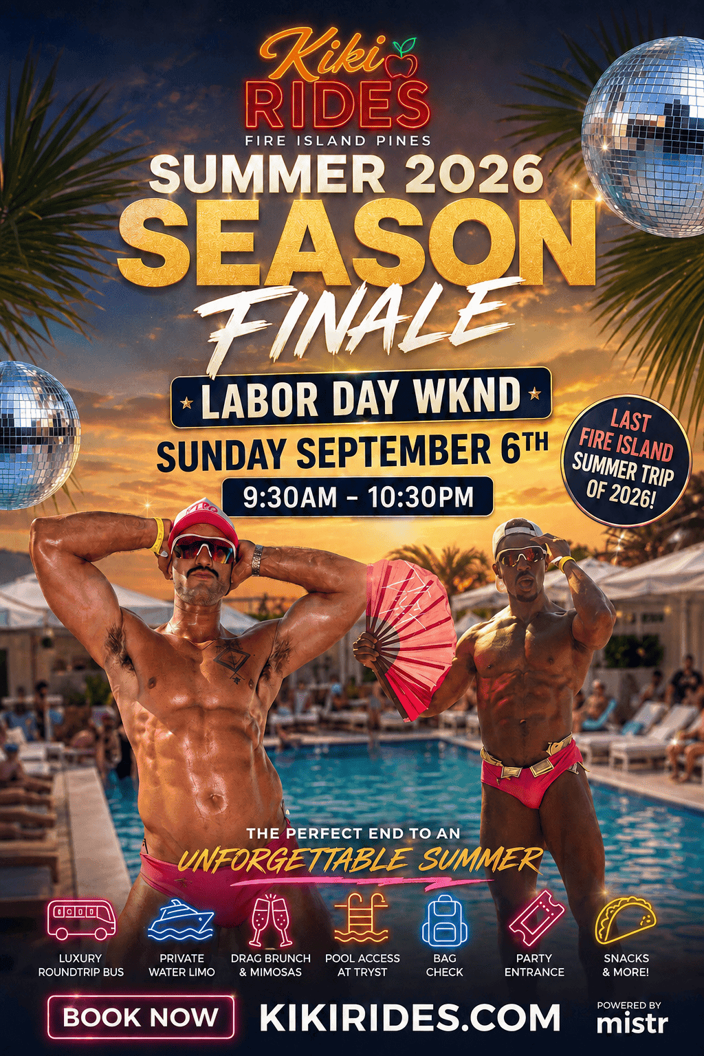 KiKiRides – Labor Day Fire Island Pines Summer Season Finale