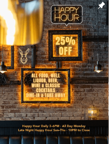 11.18 - Happy hour The Hare LB