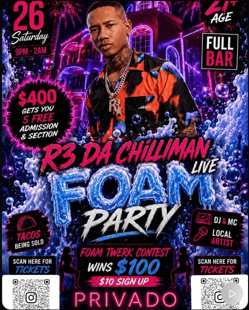 R3DaChilliman FOAM PARTY!