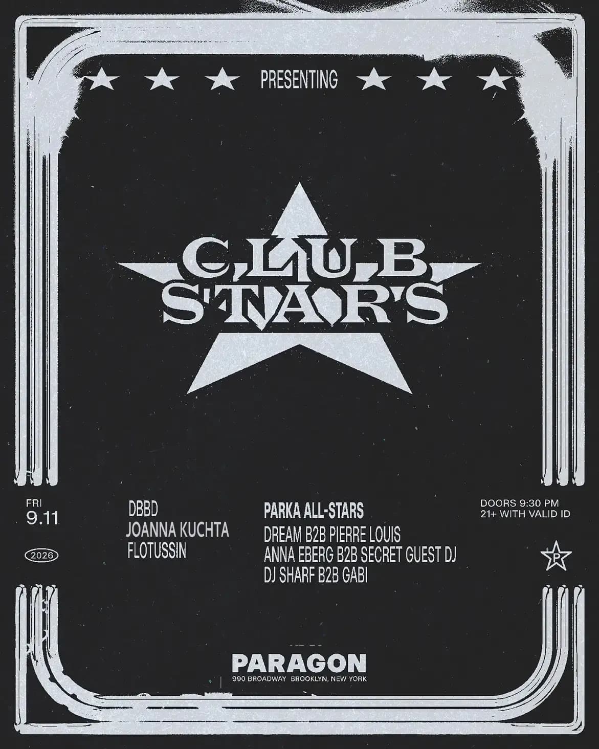 Club Stars: DBBD, Joanna Kuchta, flotussin + PARKA ALL-STARS
