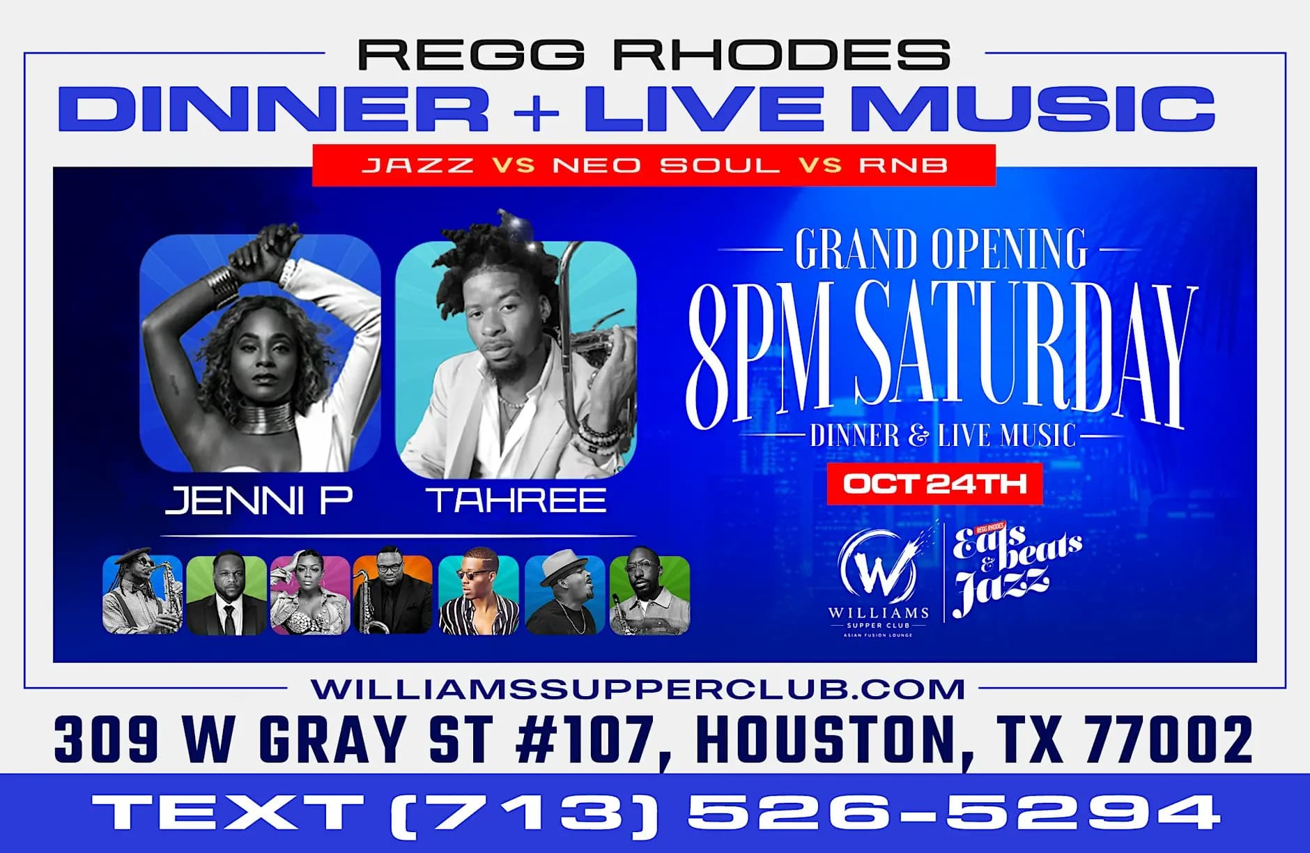 GRAND OPENING of WILLIAMS SUPPER - EATS BEARS & JAZZ