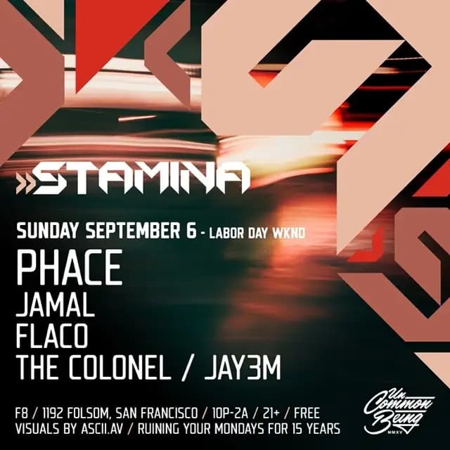 Stamina Hoilday Weekend Spectacular with Phace