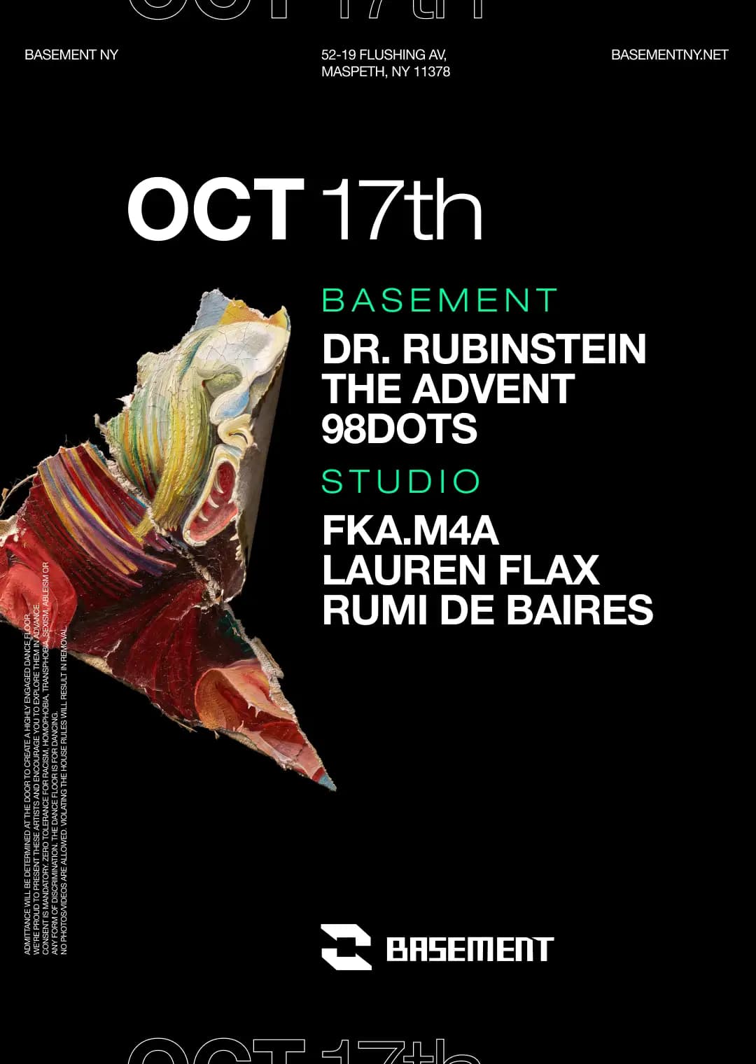 Dr. Rubinstein / The Advent / 98dots / Jay Jackson (fka.m4a) / Lauren Flax / Rumi de Baires