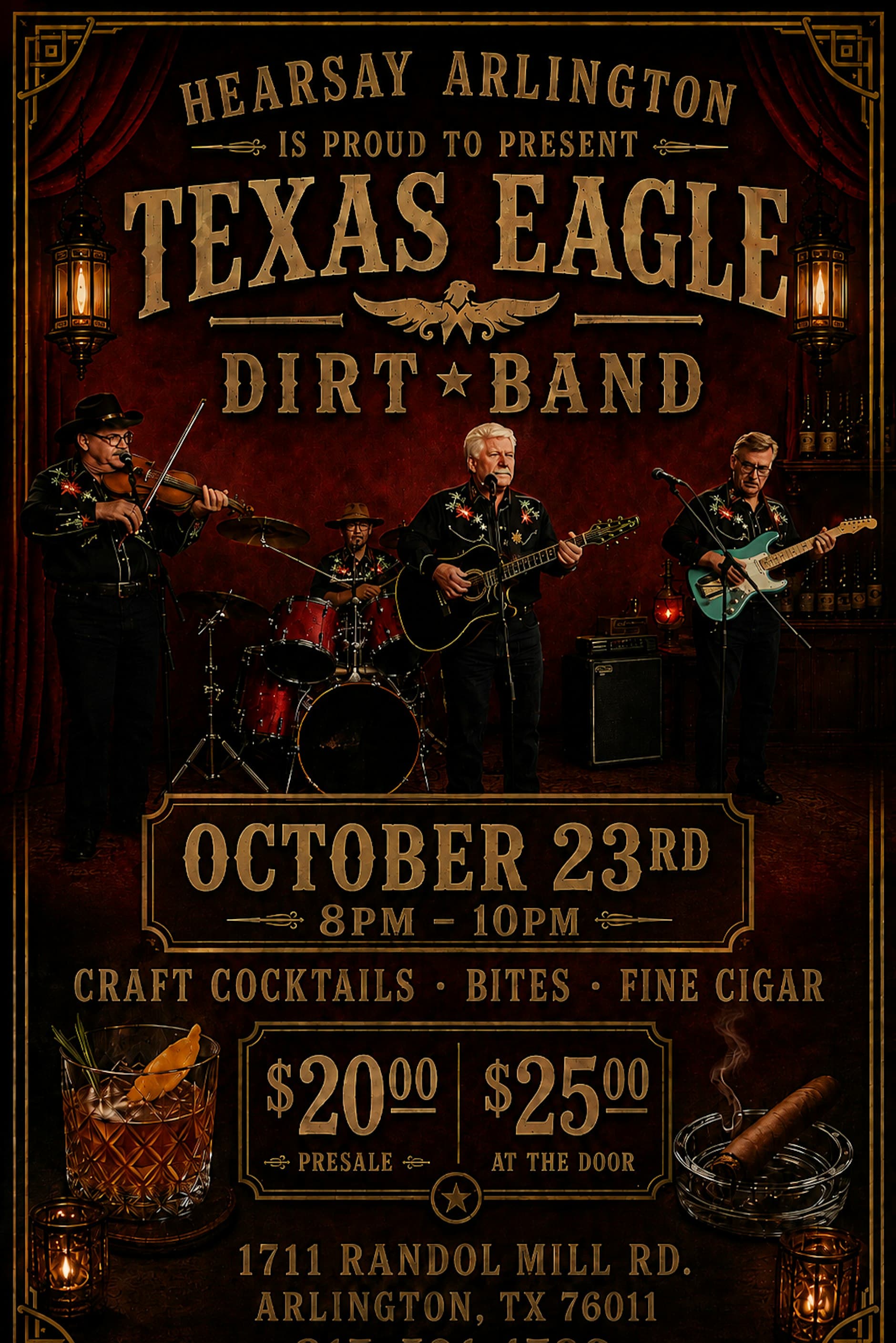 Hearsay Arlington is proud to present The Texas Eagle Dirt Band