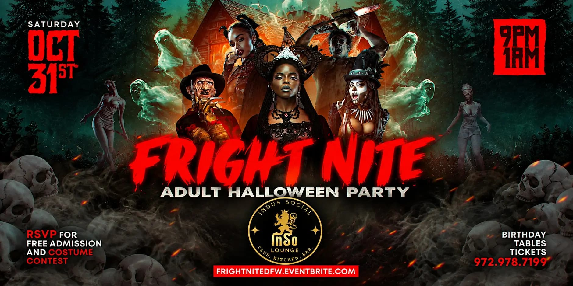 Fright Nite Halloween Party @ Inso Las Colinas sponsored by Pipkin Law Firm
