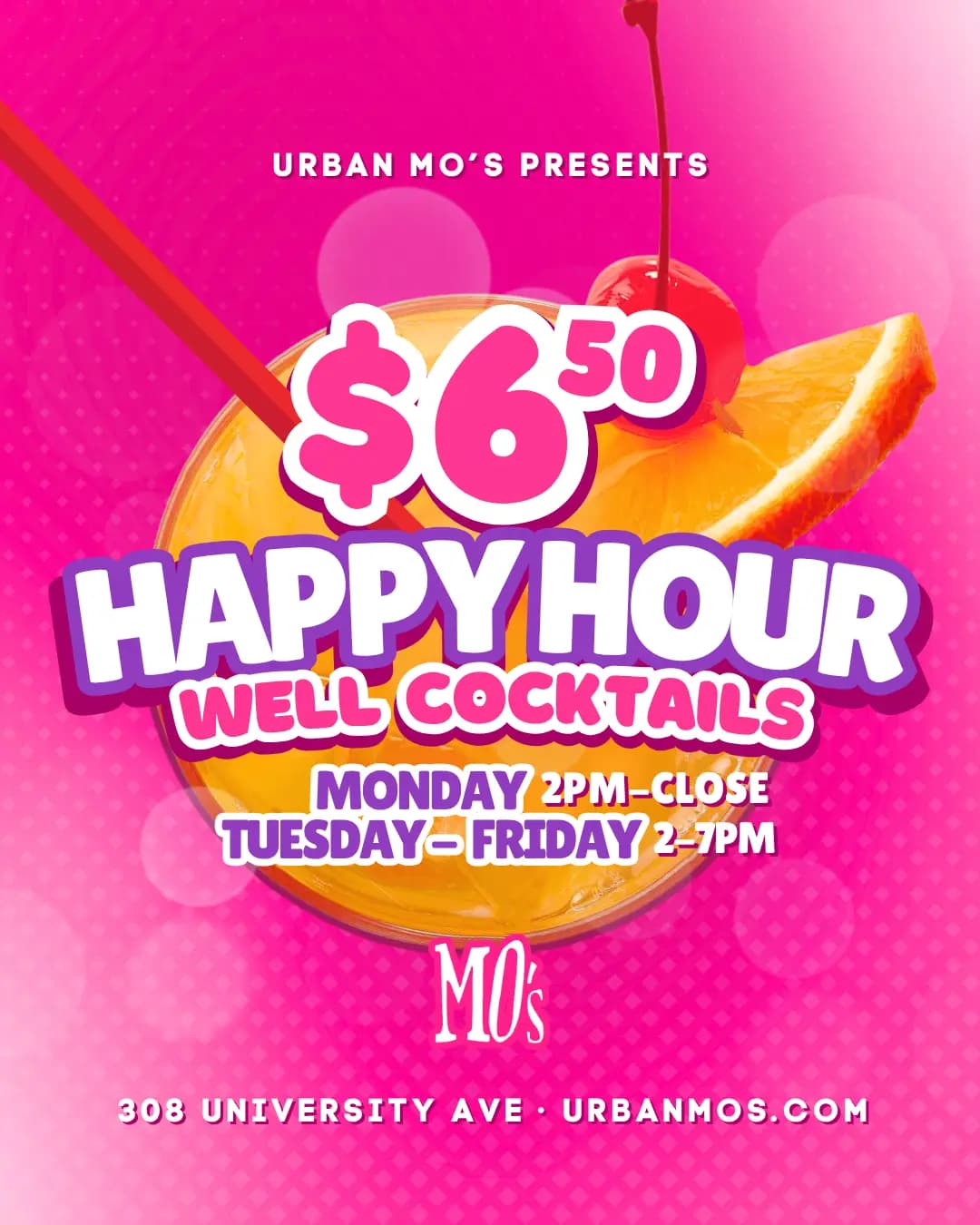 $6.50 Well Cocktails