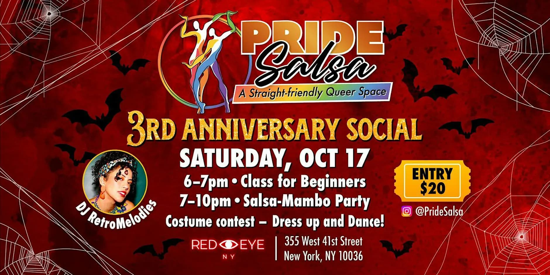 Pride Salsa 3rd Anniversary Social + Beginner Salsa Class