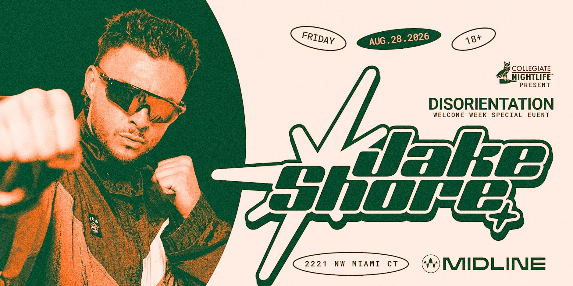 Collegiate Nightlife Presents: Jake Shore @ MIDLINE MIAMI