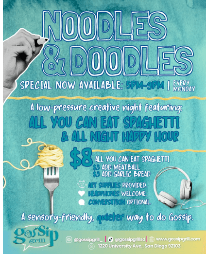 09/28/2026 - Noodles & Doodles Mondays
