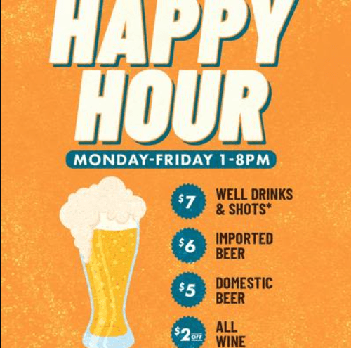 10.19 - Happy Hour 1pm-8pm!