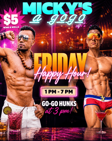 9.18 - MICKY’S A GOGO Happy Hour