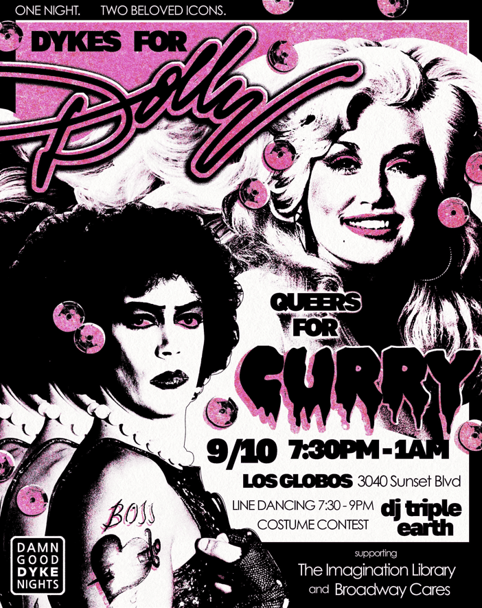DYKES for DOLLY + QUEERS for CURRY