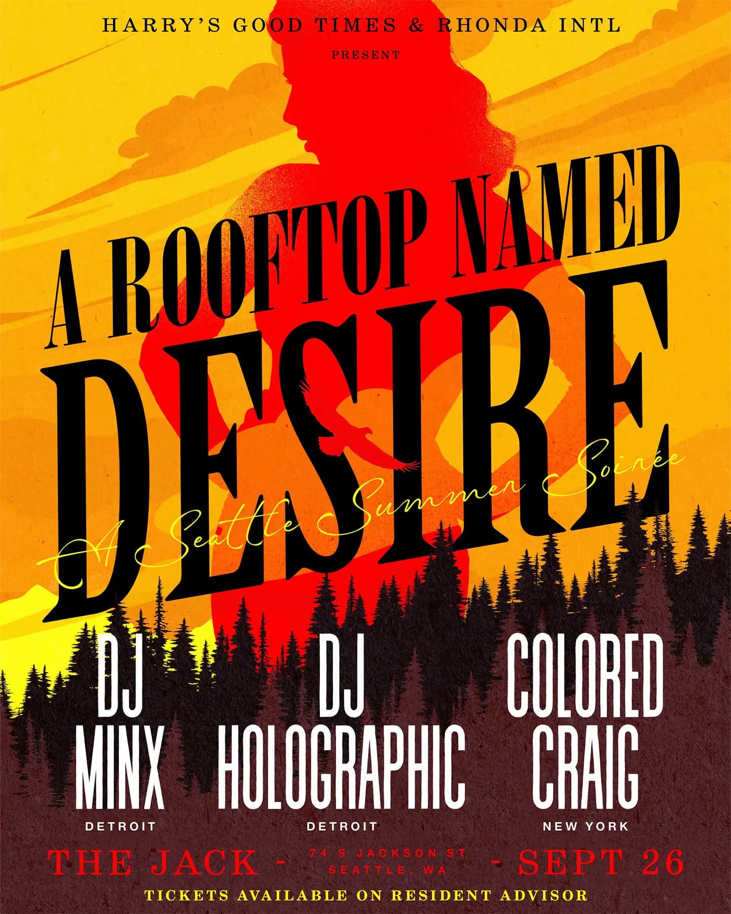A Rooftop Named Desire with DJ Minx, DJ Holographic, & Colored Craig