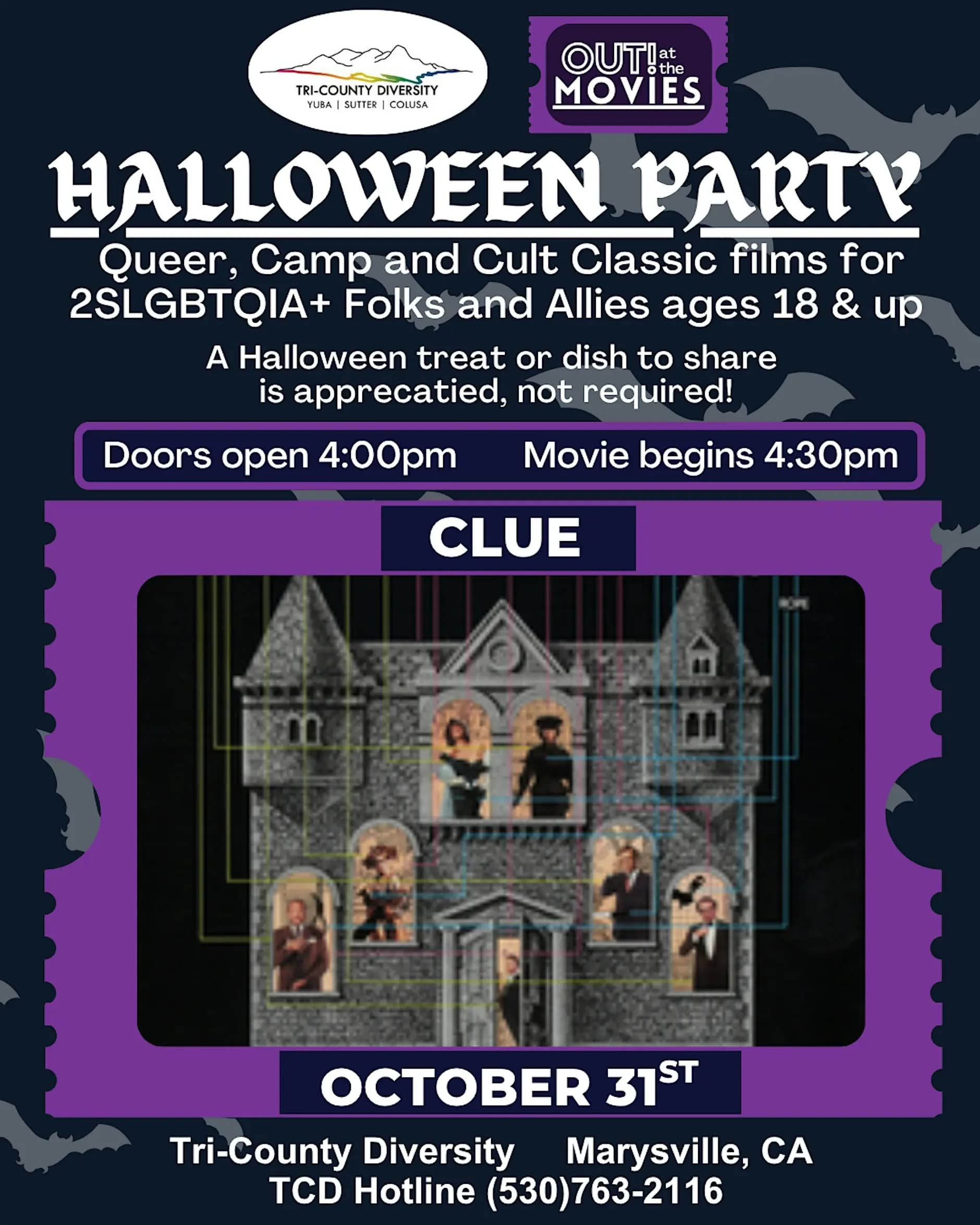 OUT! at the Movies / Clue Halloween Potluck